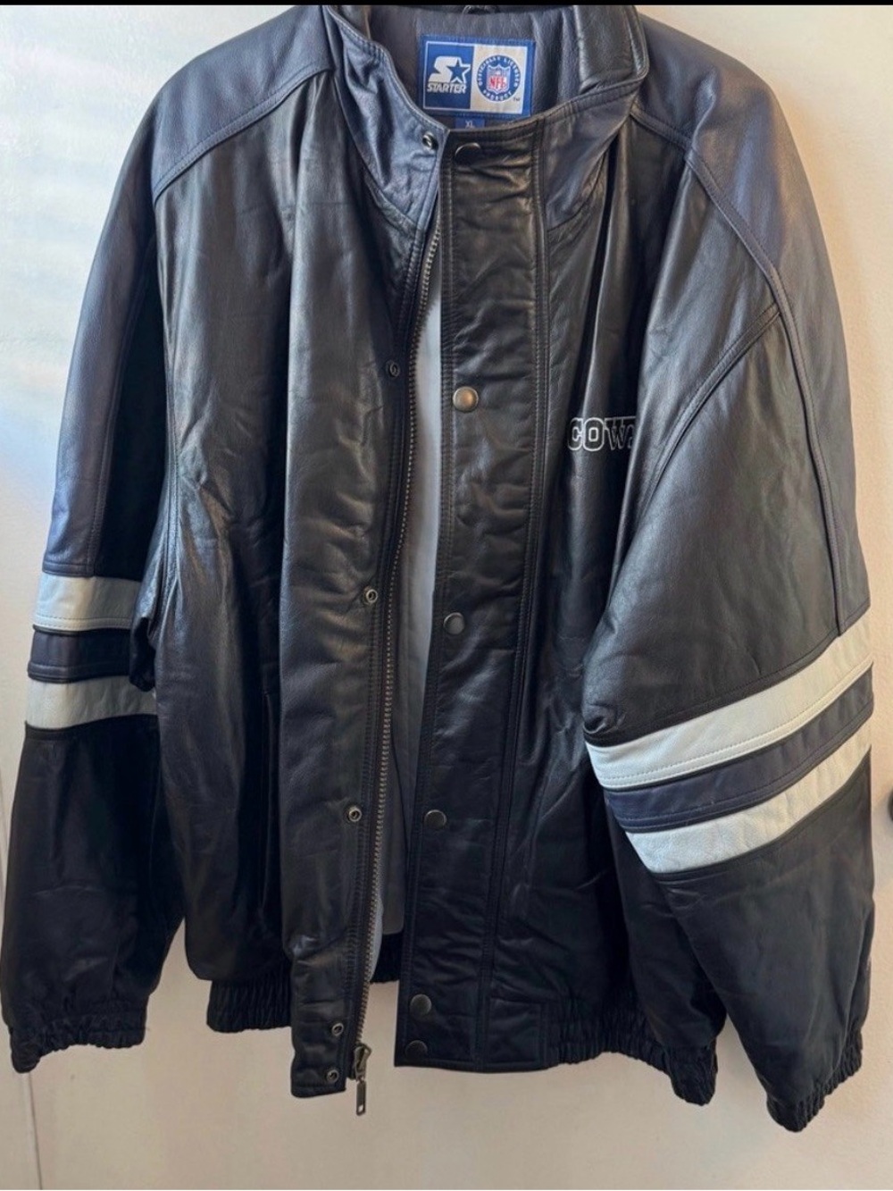 Starter Dallas Cowboys 100% Leather Bomber Jacket